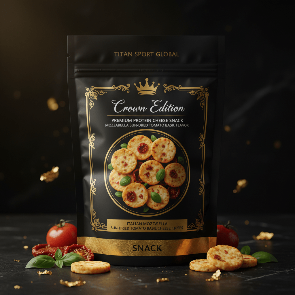 Crown High-Protein Mozzarella, Sun-Dried Tomato & Basil Cheese Crisps