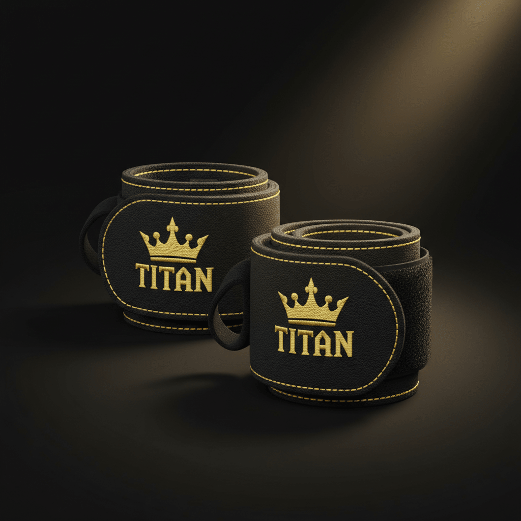 TITAN Pro Weightlifting Wrist Wraps 18 Inch Pair Black & Gold