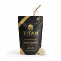 TITAN Protein Shake Pouch Coconut Cream Pie — matte black pouch