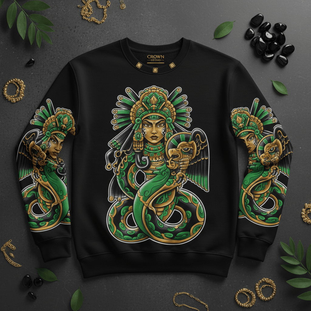 TITAN Women's Cihuacoatl Serpent Warrior Crewneck — Quilaztli Edition