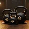 TITAN Cast Iron Kettlebell Set 3-Pack Black & Gold