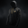 TITAN unisex cotton hoodie in black with gold accents