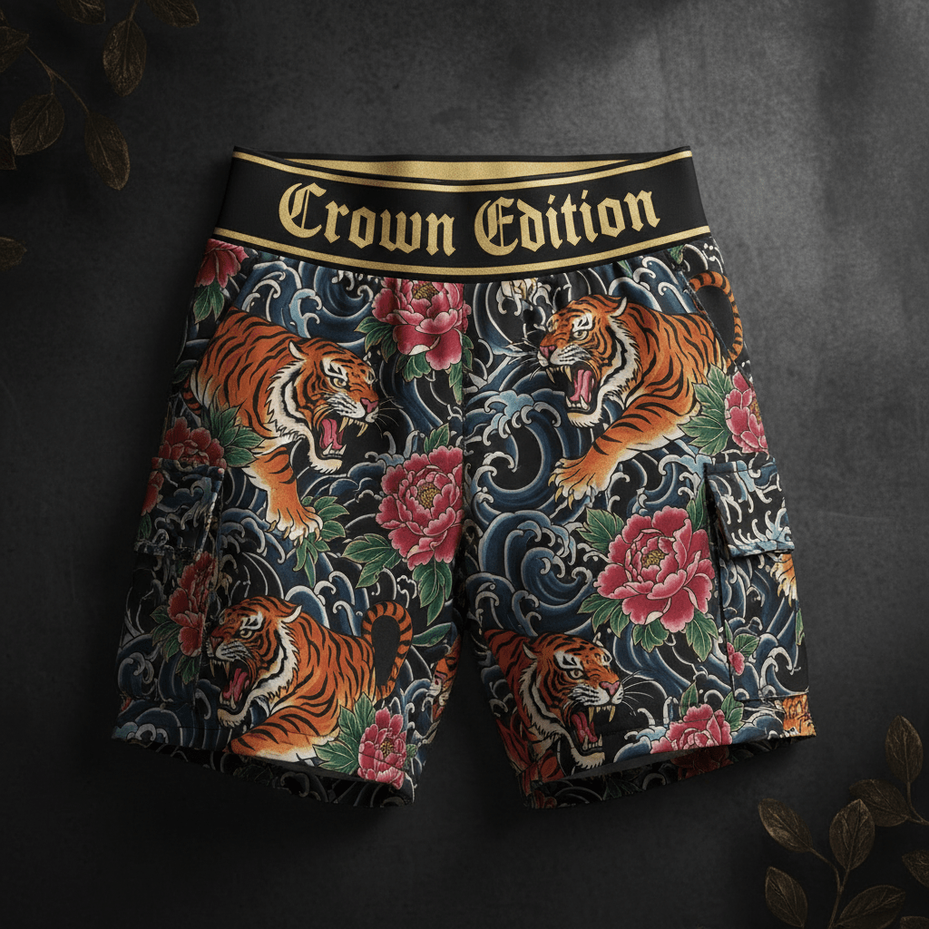 TITAN Crown Edition Tattoo Art Cargo Shorts Women's Athletic Bottoms