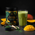 TITAN Superfood Green Protein Powder – Tropical Mango, premium product photography