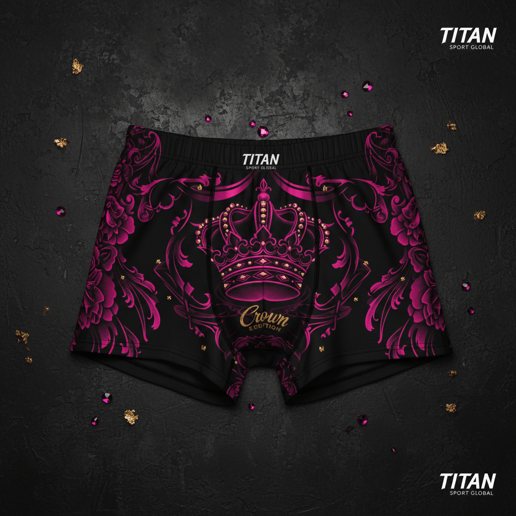TITAN Women's Cozy Boxer Shorts Crown Edition Fuchsia Gold