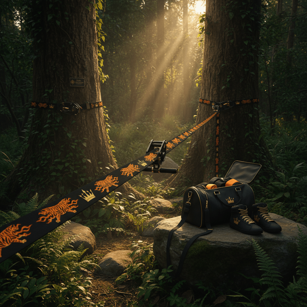 TITAN Off-Grid Slackline Kit Tiger Flame SWAG Edition