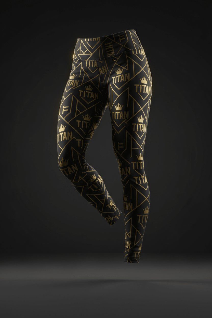 TITAN All-Over Print Leggings - Gold Geometric
