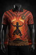 TITAN Men's Polynesian Fire Dancer Sport Polo Ahi Edition