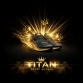 TITAN SPORT GLOBAL men's running shoes with gold crown branding on dark background