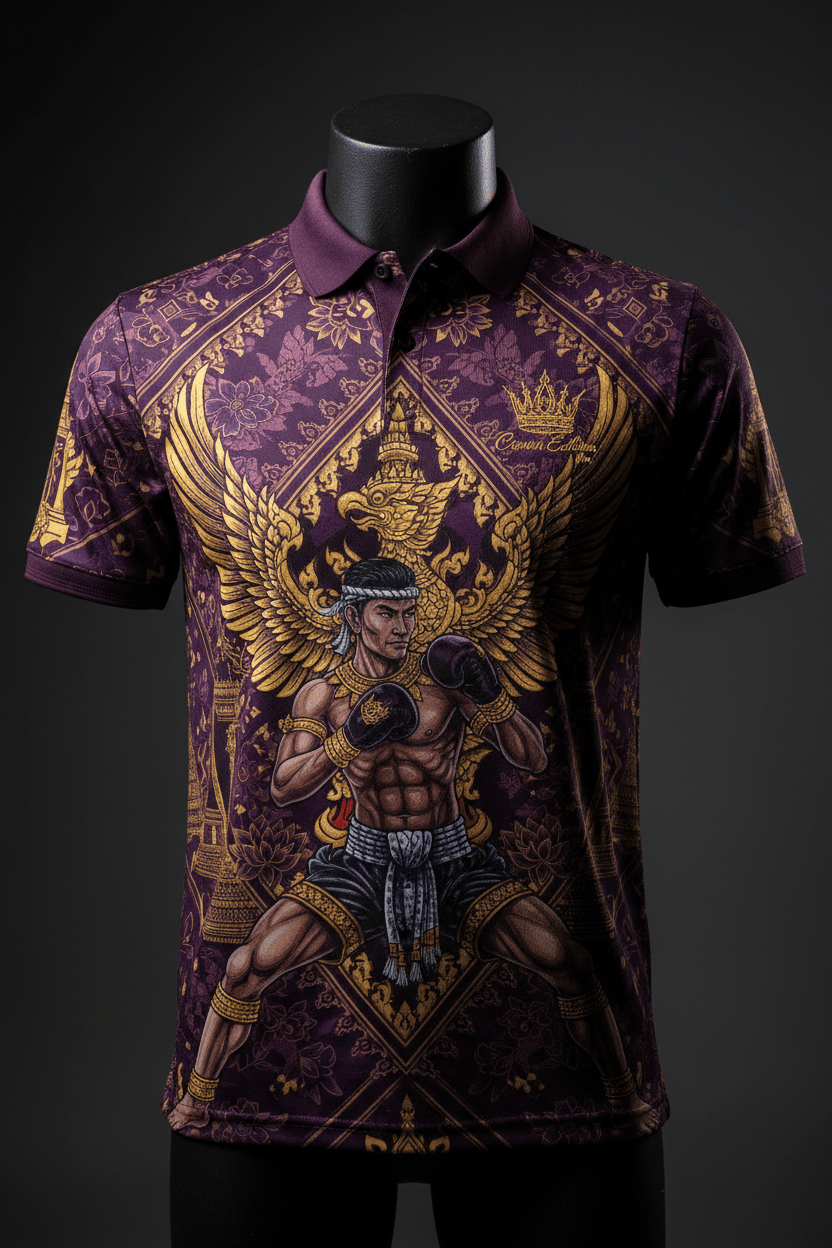 TITAN Men's Thai Muay Thai Sport Polo Garuda Edition
