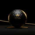 TITAN Soccer Ball Blackout Crown — matte black with gold crown logo
