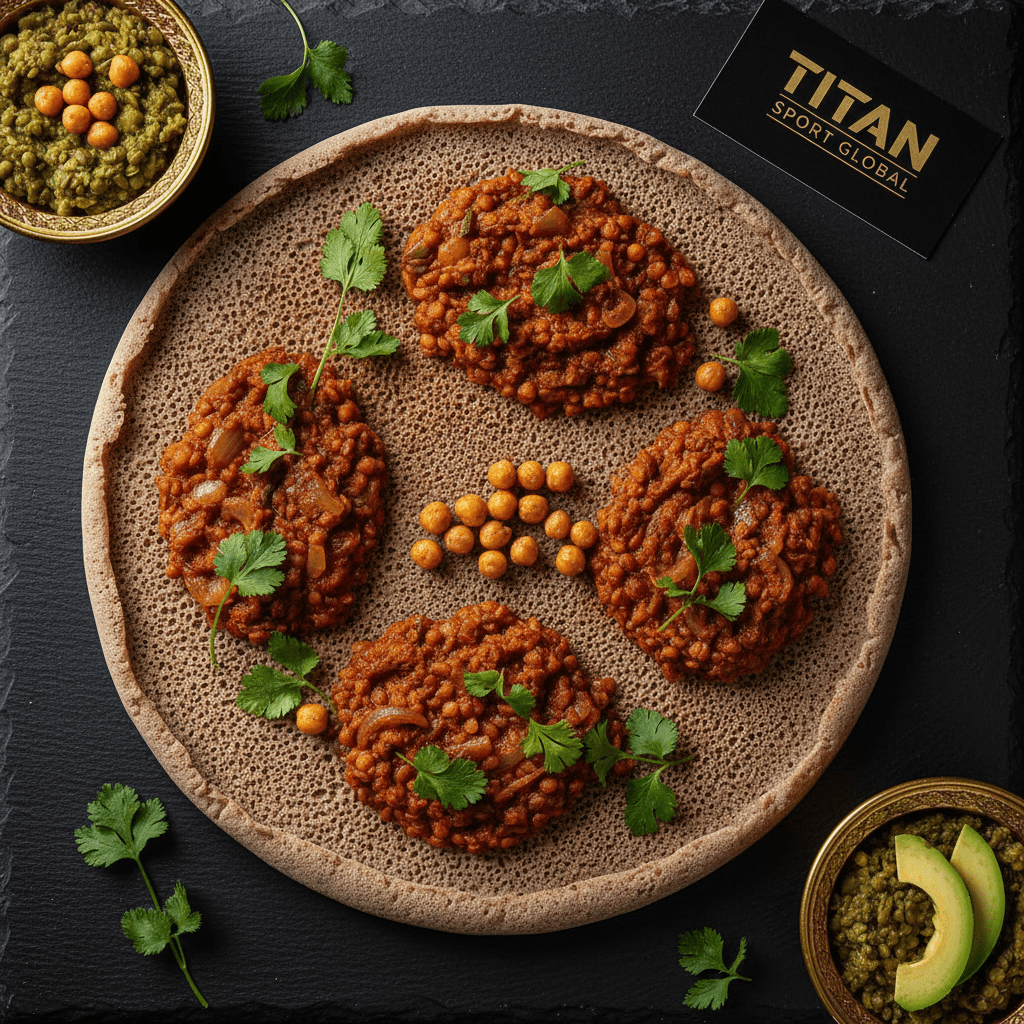 TITAN Ethiopian Vegan Injera & Lentil Breakfast - High-Protein Meal Plan