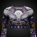 TITAN Women’s Celestial Barn Owl Cosmos Long Sleeve Crop — Athena Edition