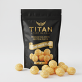 TITAN Egg White Protein Puffs Nacho Cheese — matte black pouch