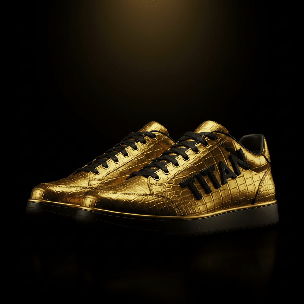 TITAN Gold Croc Luxury Sneakers Gold Edition