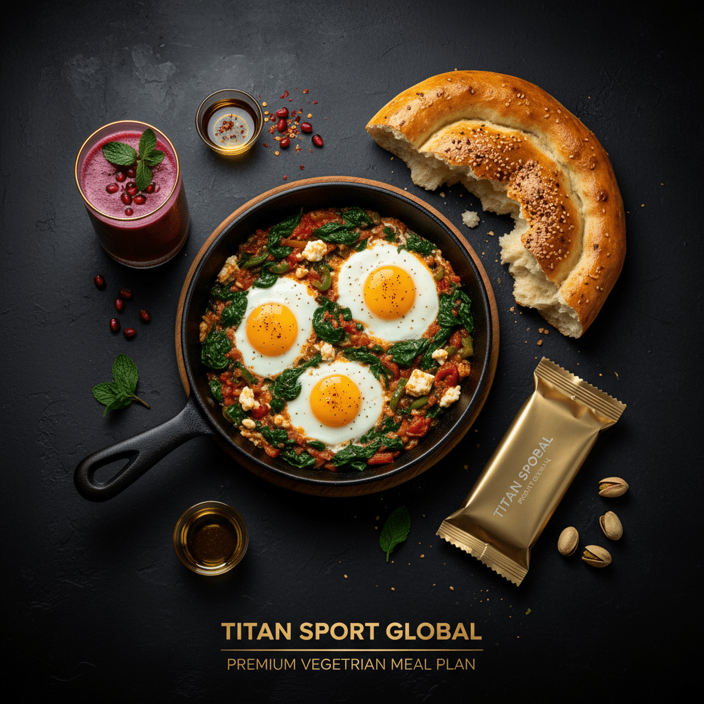 TITAN Crown Turkish Spinach Egg Menemen vegetarian high-protein weekly monthly meal plan bundle