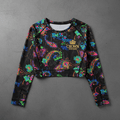 TITAN Women's Neon Persian Paisley Long Sleeve Crop — Shiraz Edition