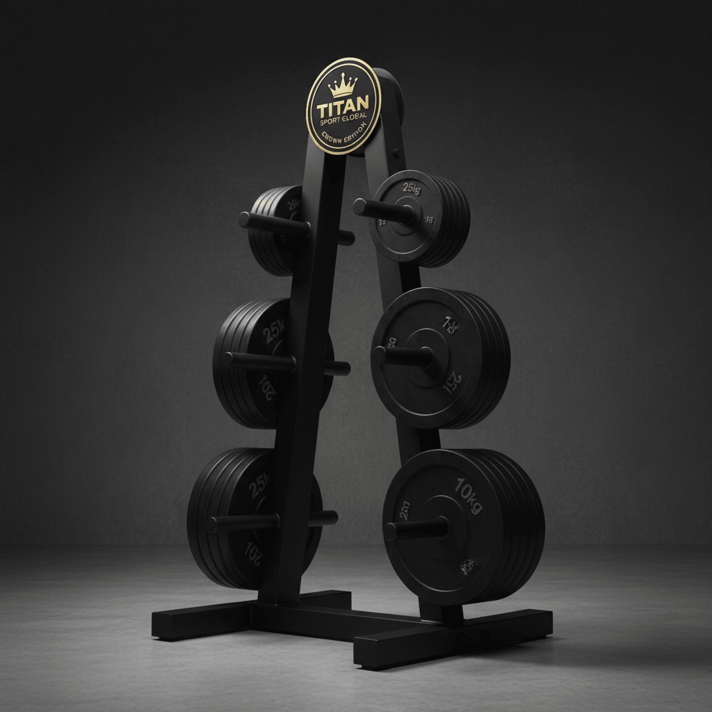 TITAN Crown Edition Weight Plate Tree Storage Rack matte black gold
