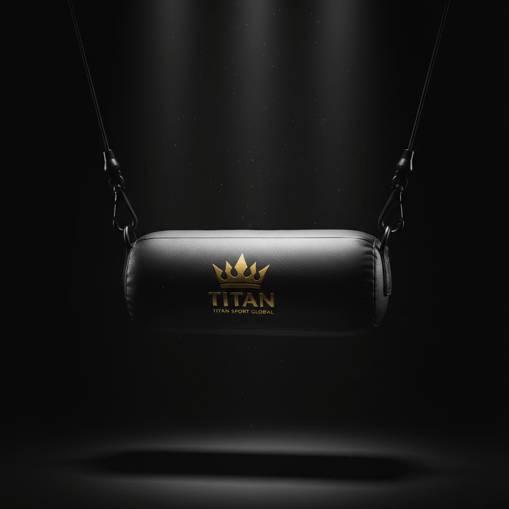 TITAN Double End Bag Blackout — matte black with gold crown logo
