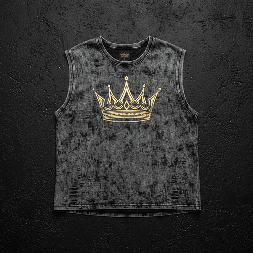 Acid Wash Crown Muscle Tee — Women's Warrior Drop