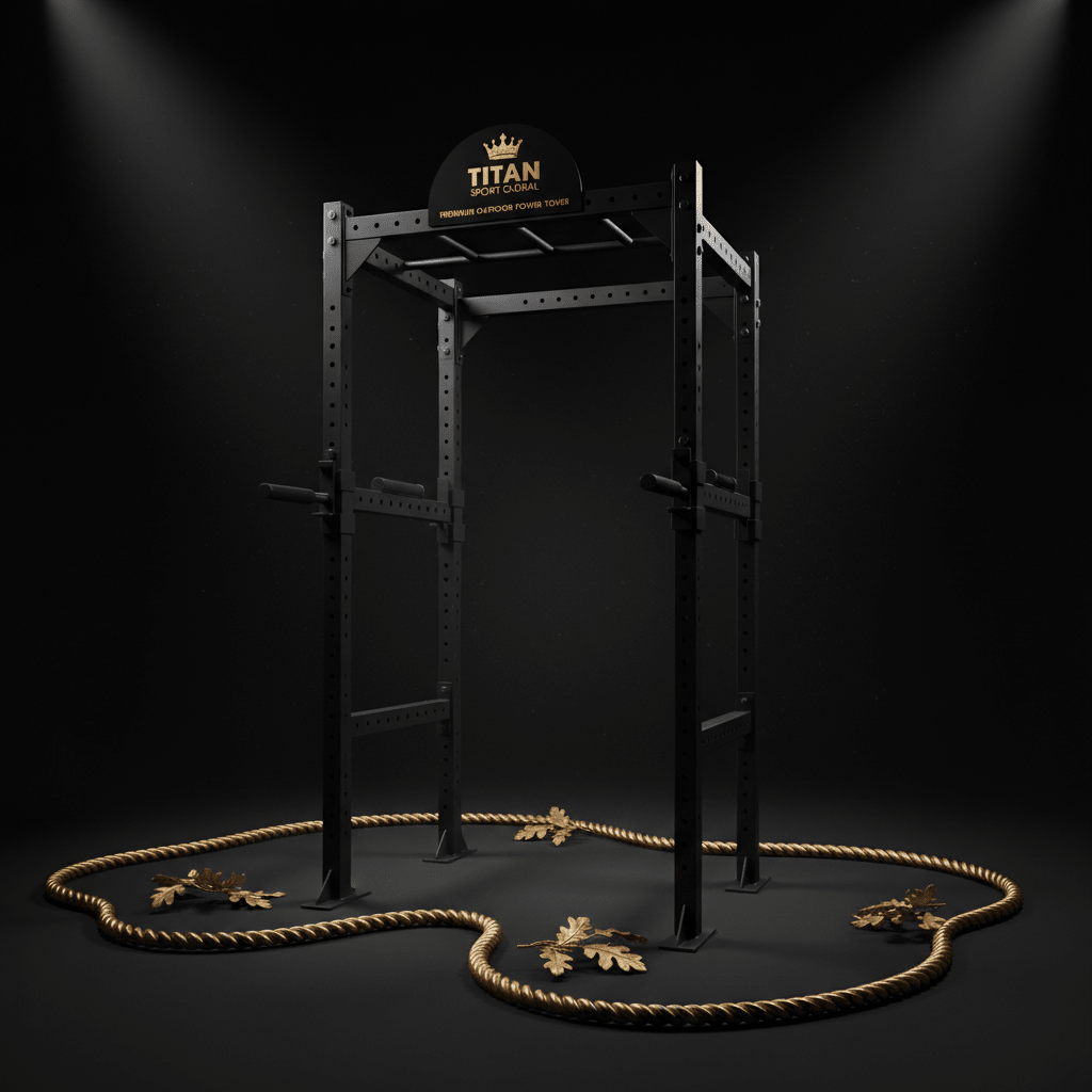 TITAN Outdoor Pull-Up Station Crown Edition — matte black with gold crown logo