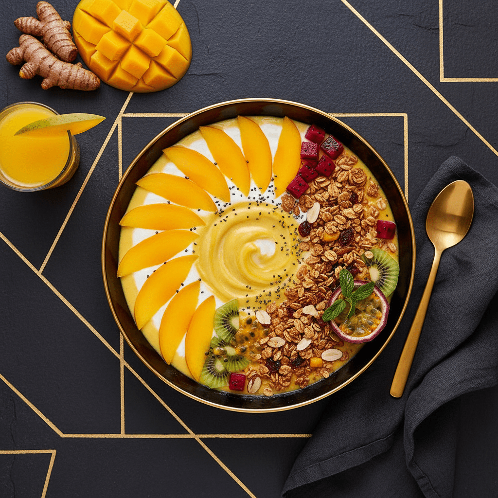 TITAN Mango Turmeric Sunrise Bowl — premium vegan breakfast meal plan