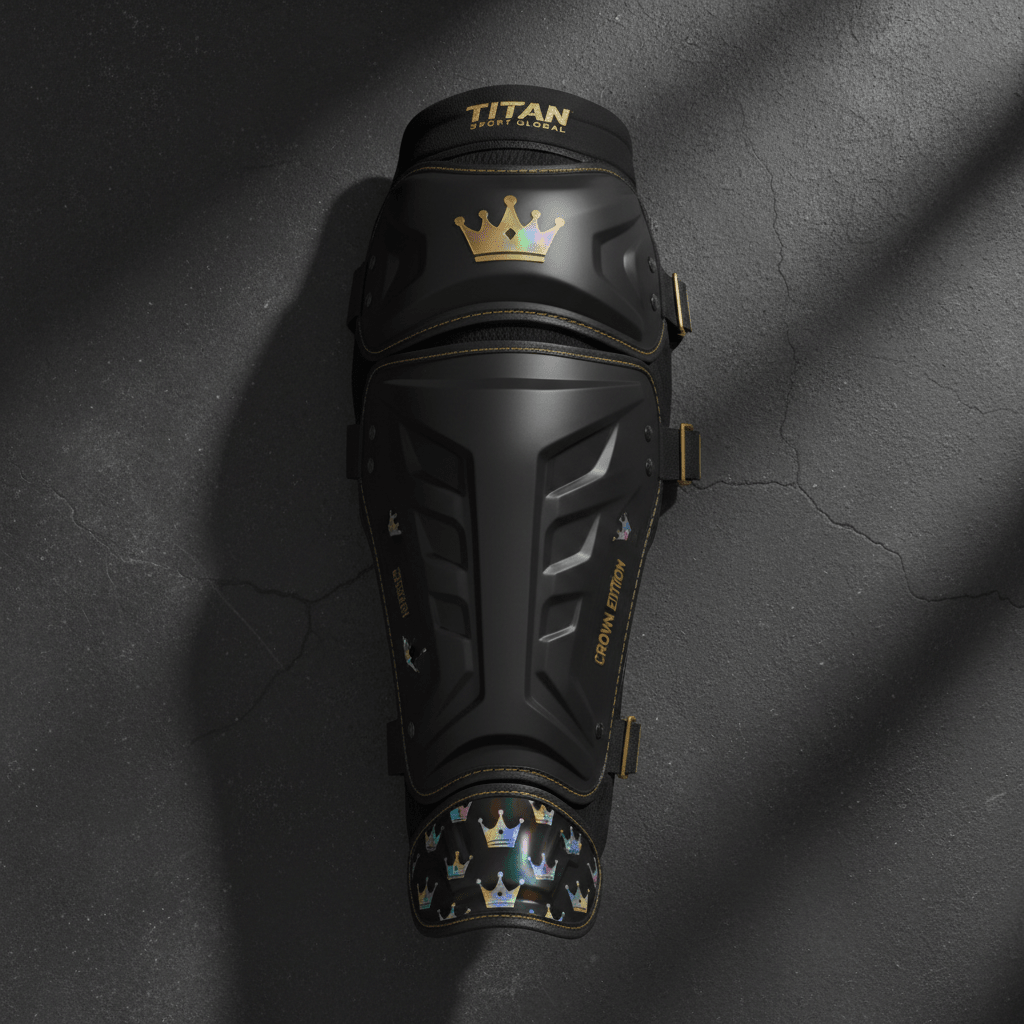 TITAN Crown Edition Baseball Batter's Leg Guard Matte Black Gold