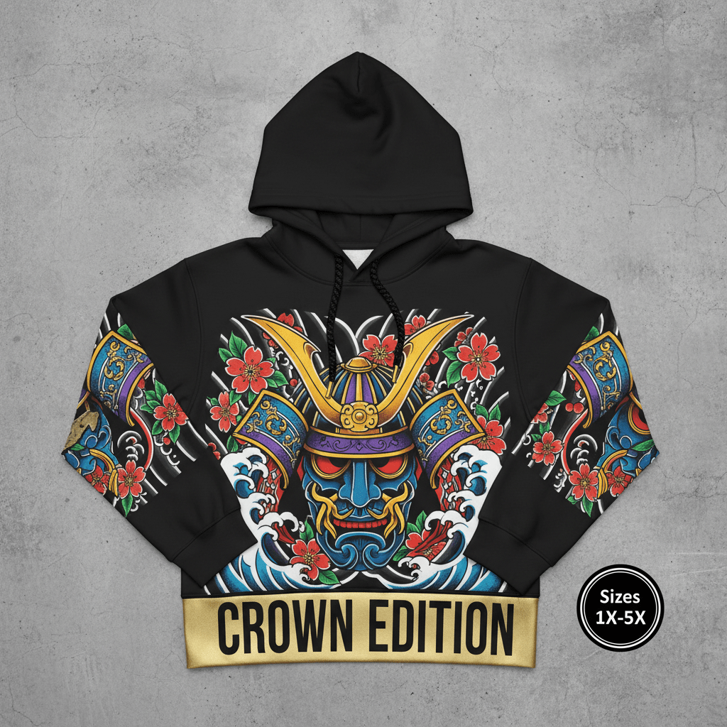 TITAN Plus Men's Samurai Blossom Hoodie — Inclusive Crown Edition
