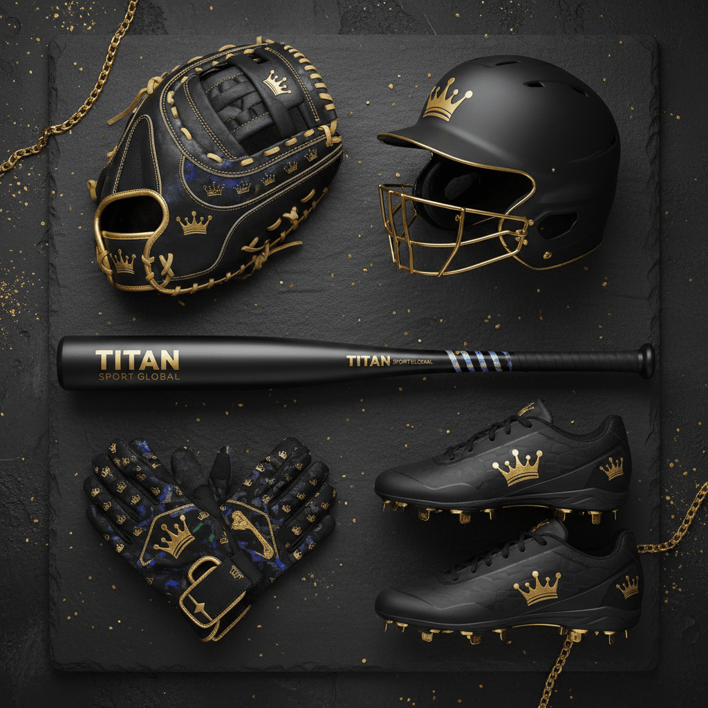 TITAN Crown Edition Baseball Softball Ultimate Bundle Matte Black Gold