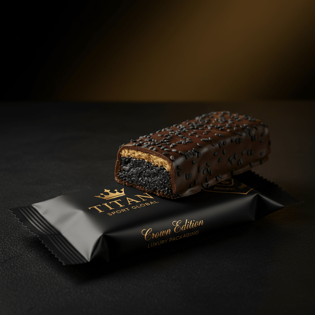 TITAN Crown Dark Chocolate Black Sesame Protein Bar - Crown Edition