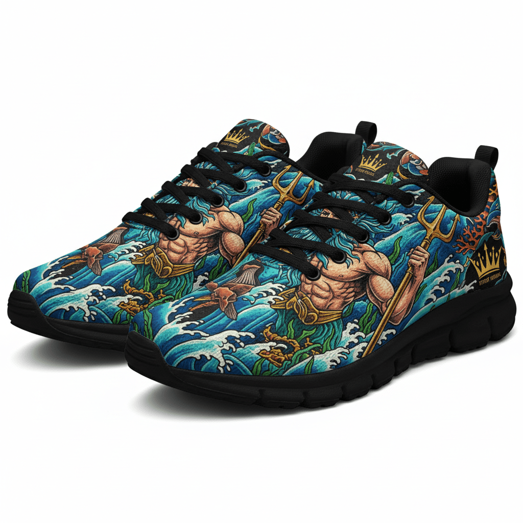 TITAN Crown Edition Color Poseidon Men's Running Shoe Color Tattoo Art