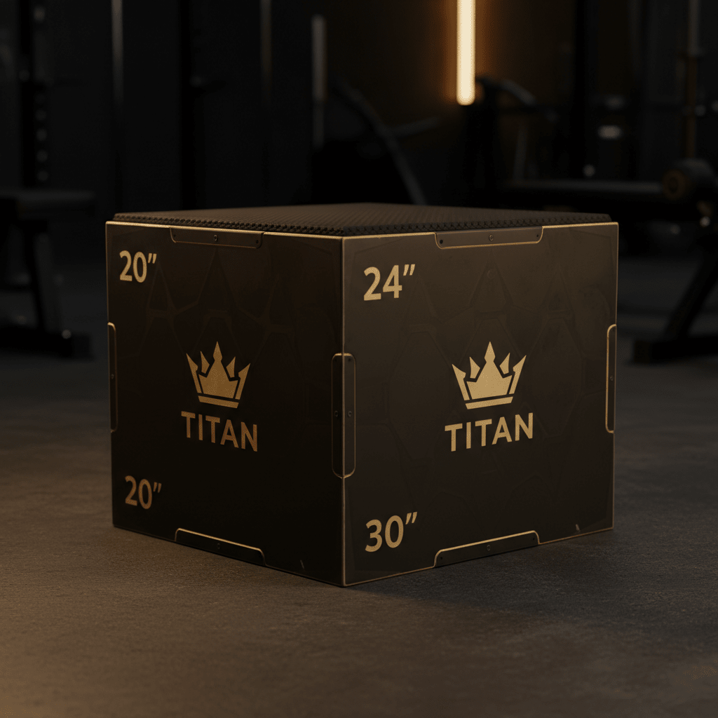 TITAN 3-in-1 Plyometric Jump Box 20 24 30 inch Black & Gold