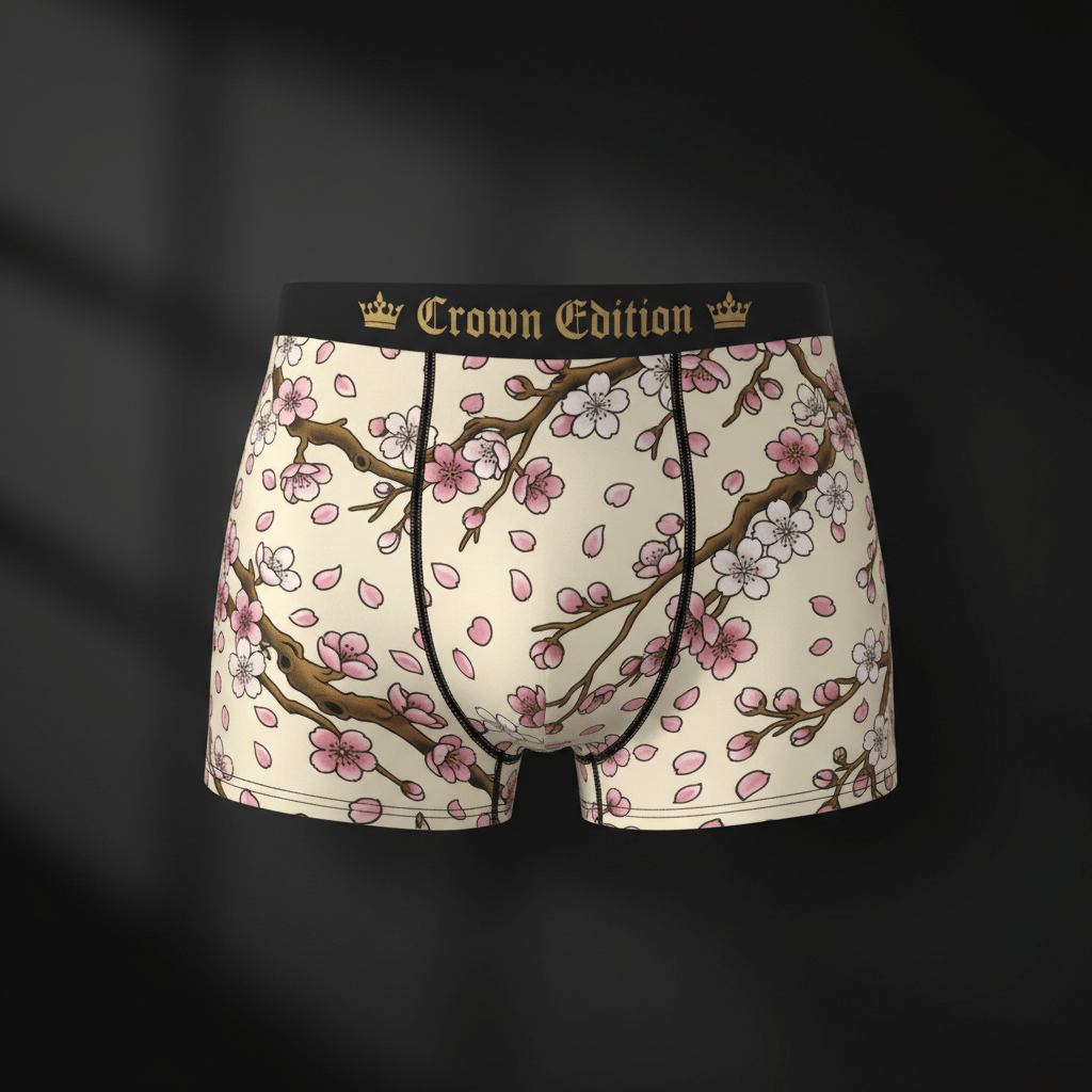 TITAN Crown Edition Women's Cozy Boxer Shorts — Cherry Blossom Empress Tattoo Art
