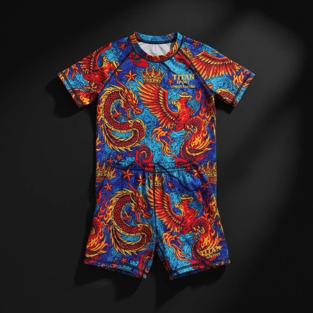 TITAN Crown Edition Kids Dragon Phoenix Training Set — matching athletic set