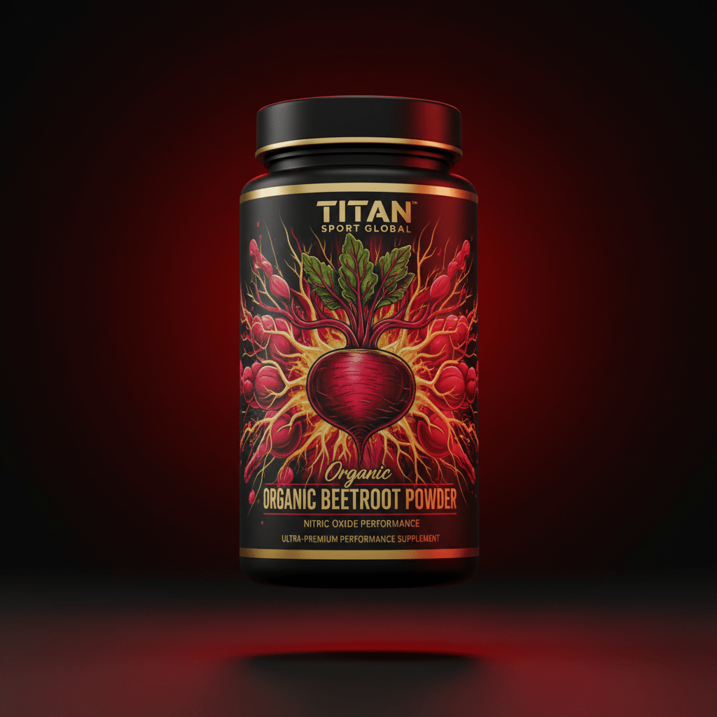 TITAN Organic Beetroot Powder - Nitric Oxide Performance supplement bottle