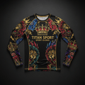 TITAN Men's Compression Base Layer Long Sleeve — Bold Crown Edition tattoo-style artwork