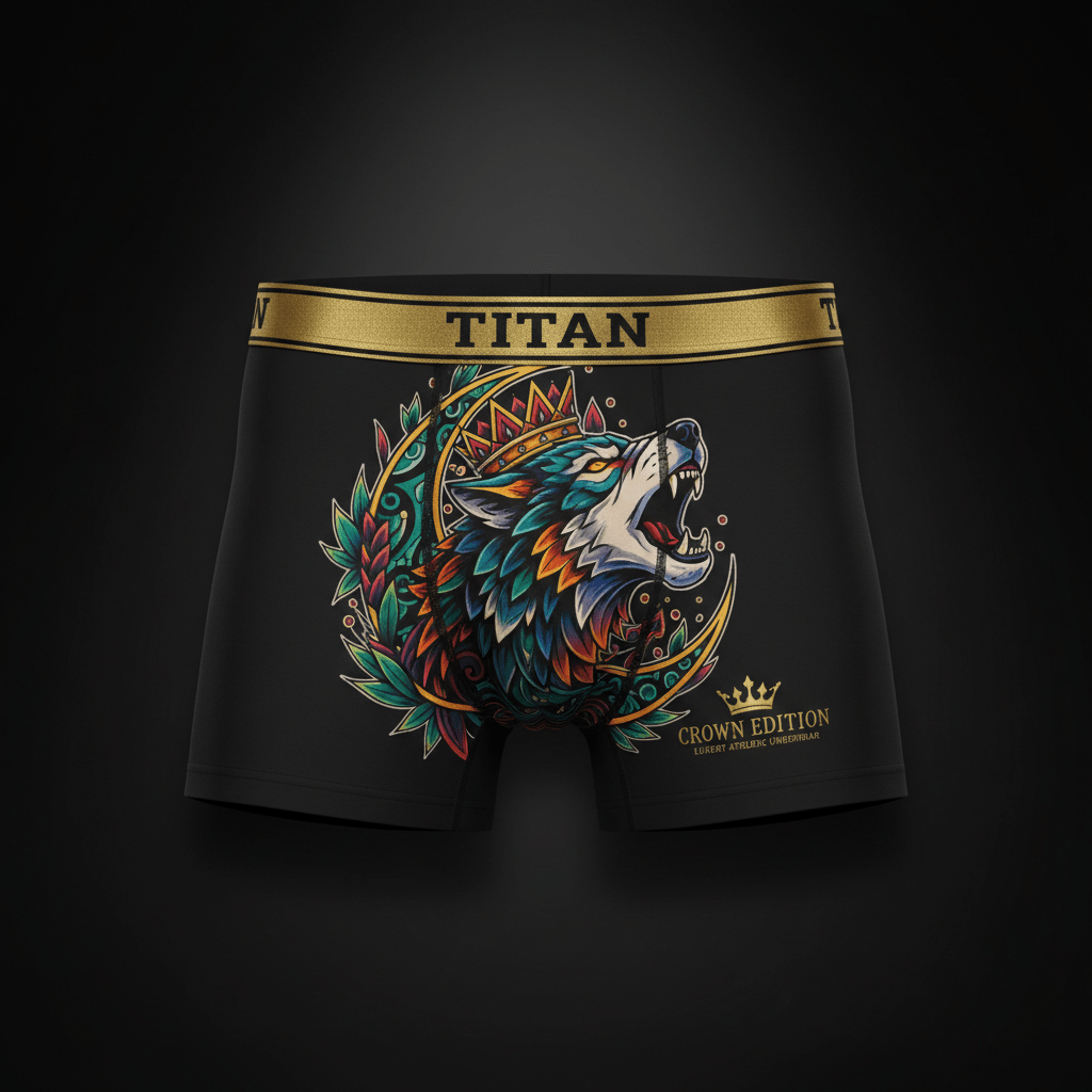 TITAN Men's Wolf Moon Crown Long Boxers — Crown Edition