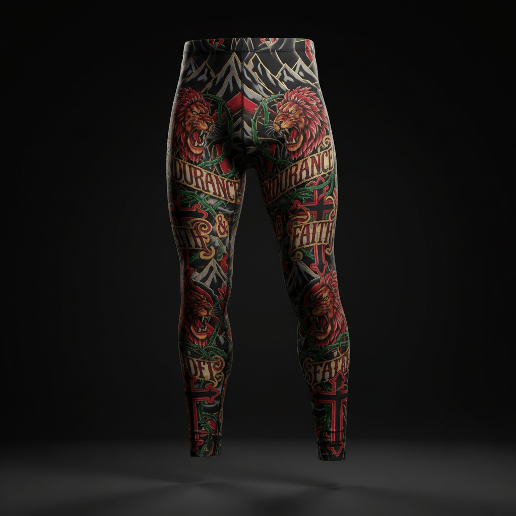 Men's Compression Tights — Endurance & Faith — Crown Edition