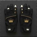 TITAN Crown Edition Baseball Batting Gloves Matte Black Gold