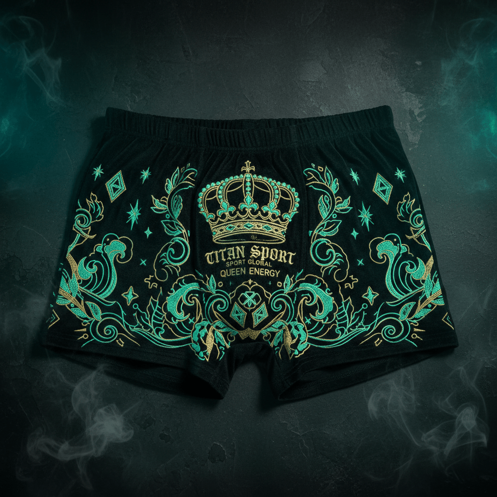 TITAN Women's Cozy Boxer Shorts Crown Edition Mint Green Gold