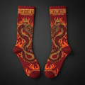 TITAN Crown Edition Dragon Fire Crew Socks — Crimson & Gold