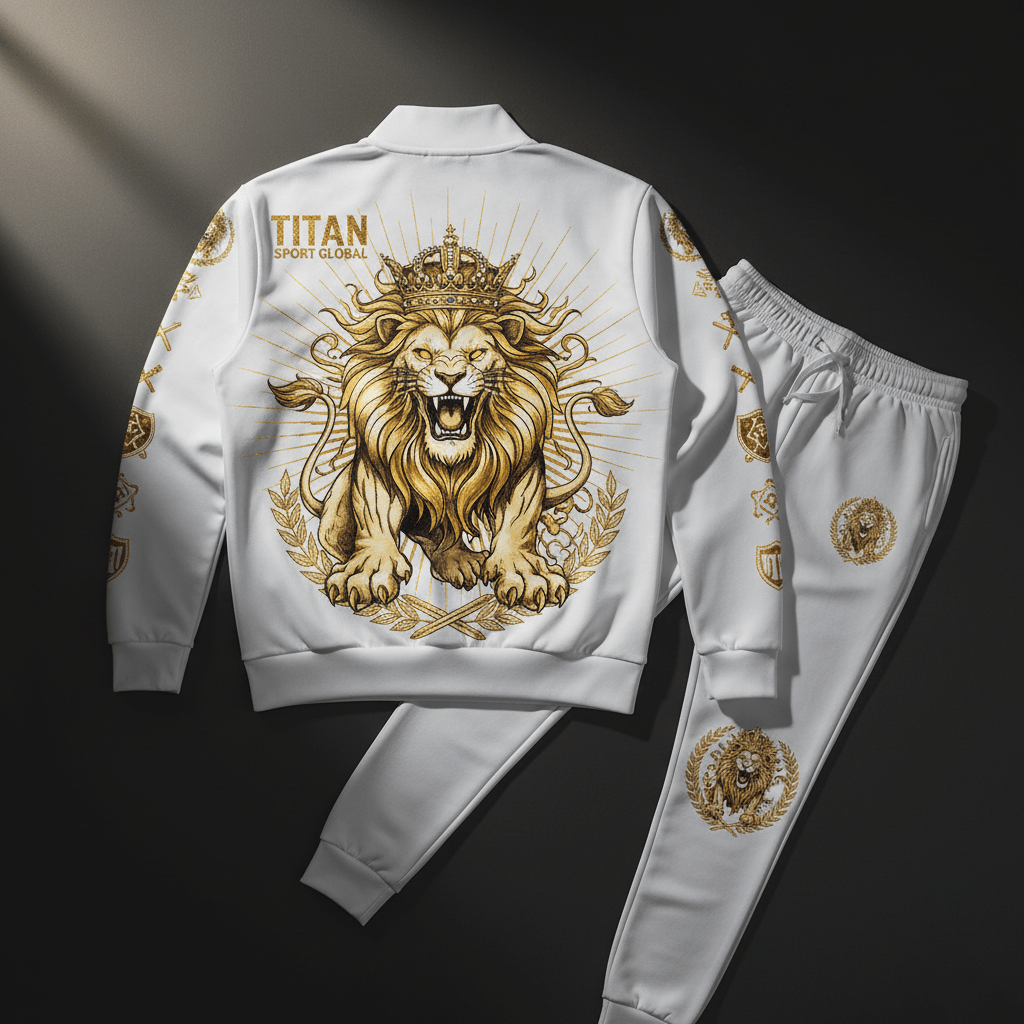 TITAN Crown Edition The Golden Lion Tracksuit White Gold