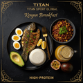 TITAN Kenyan Tilapia Githeri Power Breakfast meal kit flat lay dark luxury