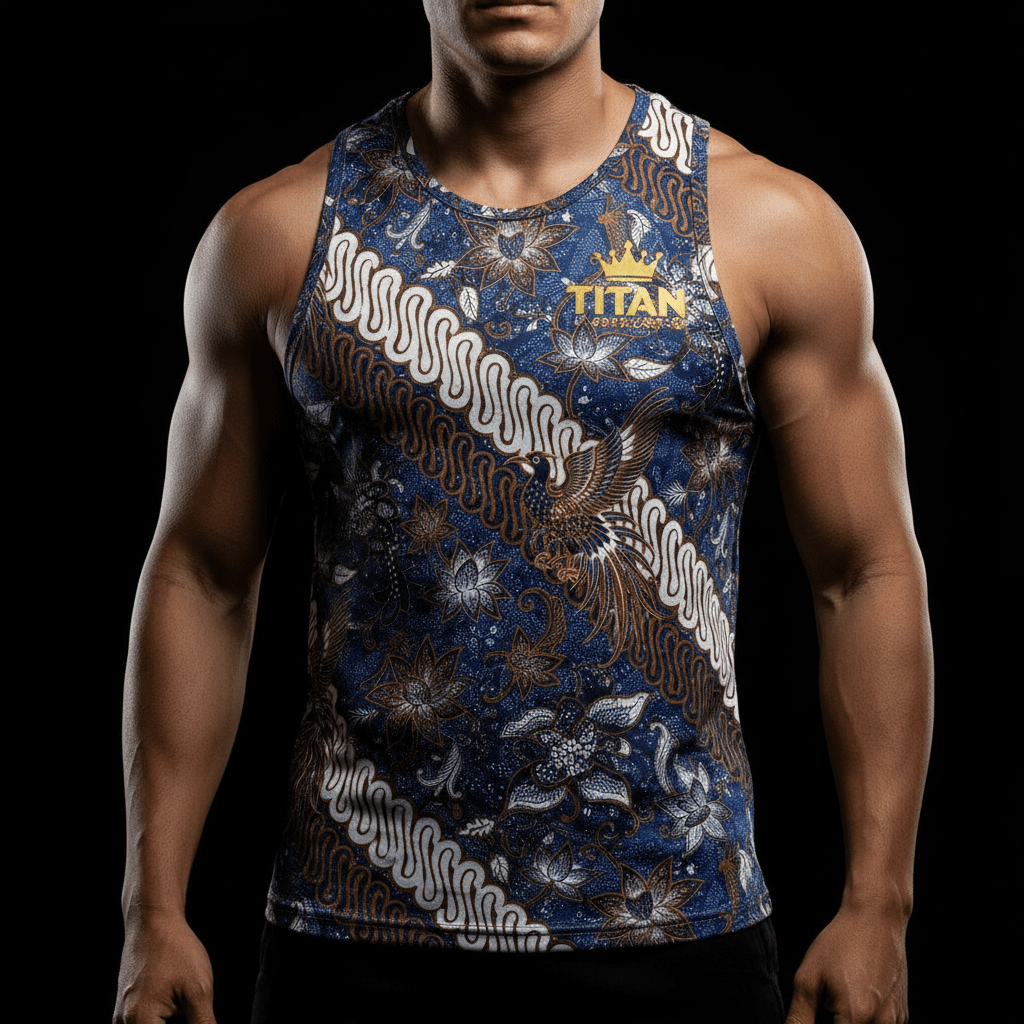 TITAN Indonesian Batik Muscle Tank Crown Edition