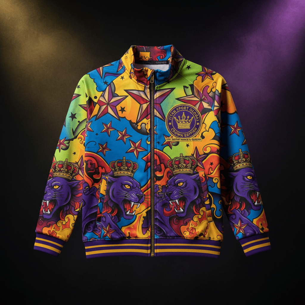 TITAN Crown Edition Kids Black Panther Zip-Up Jacket