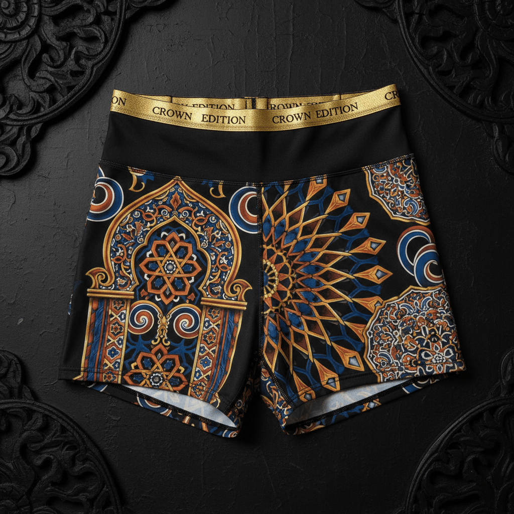 TITAN Crown Edition Tattoo Art Moorish Shorts Women's Athletic Bottoms