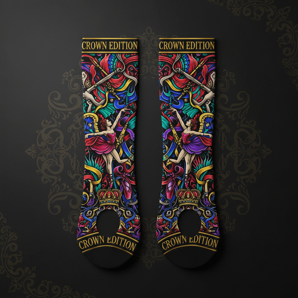 TITAN Crown Edition Tattoo Art Dance & Ballet Stirrup Socks
