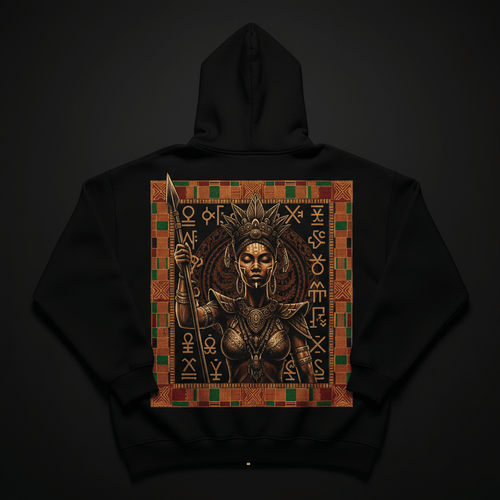 African Queen Crown Warrior Zip Hoodie — TITAN Crown Edition Pan-African warrior streetwear