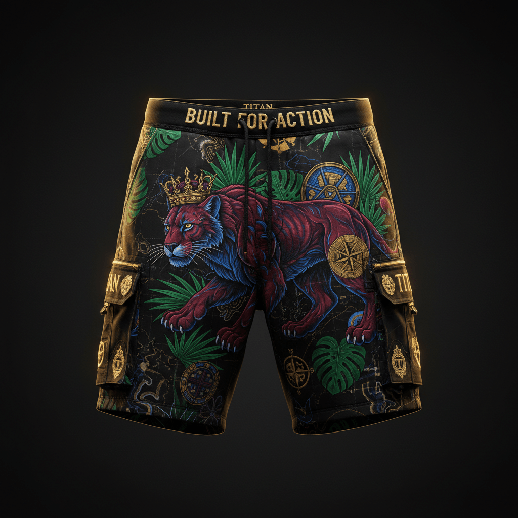 TITAN Men's Cargo Shorts - Explorer Crown Edition Design