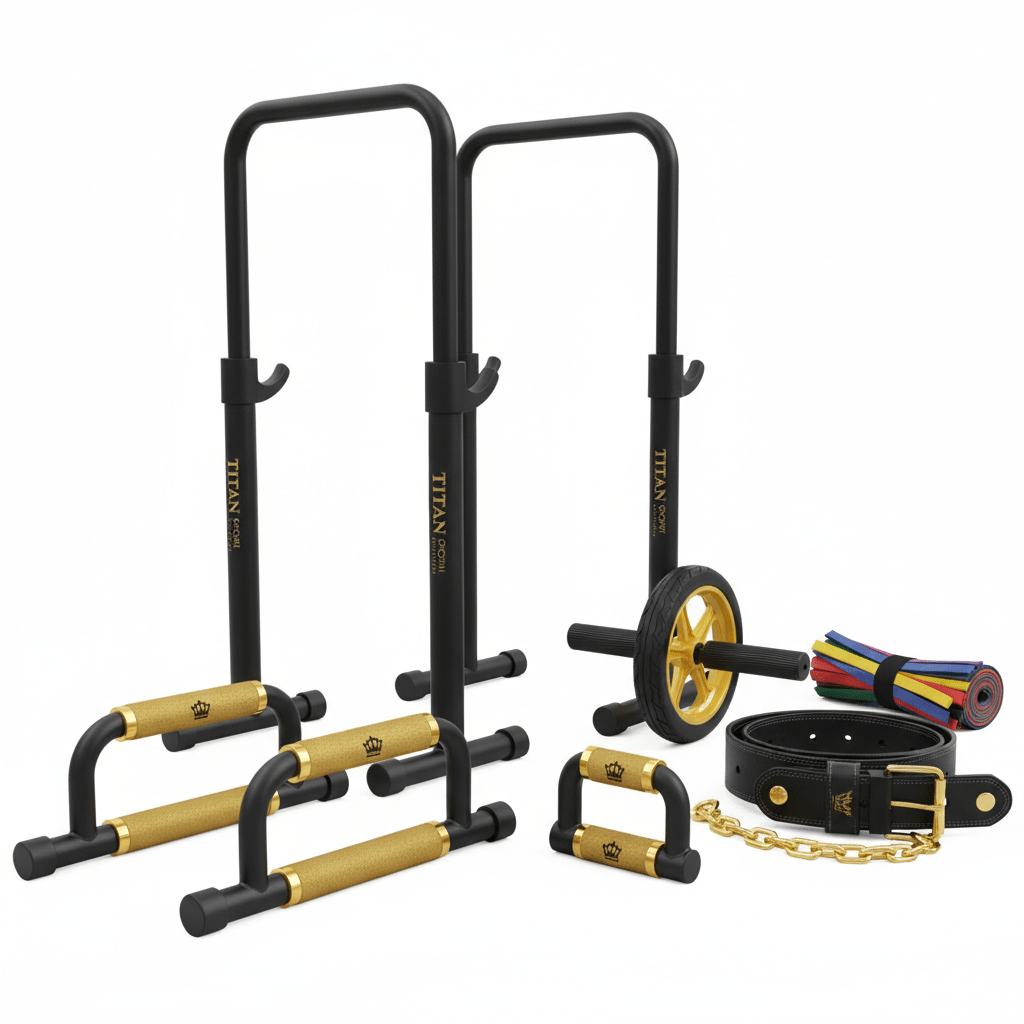 TITAN Parallette Bars & Calisthenics Home Gym Set — Crown Edition